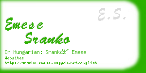 emese sranko business card